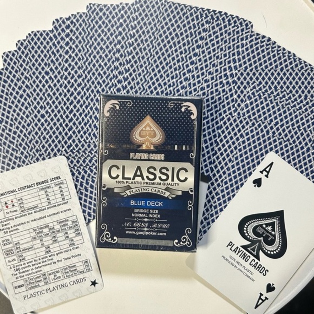 4 Packs of Classic Plastic Playing Card Set w/ 2 Blue & 2 Red Decks - Picture 3 of 6